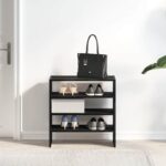 vidaXL Stojany na topánky 2 ks stohovateľné čierny dub 60x30x30,5 cm – Obrázok 3