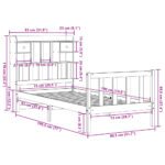 vidaXL Posteľ s knižnicou bez matraca vosková 75x190 cm borovica – Obrázok 11