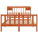 vidaXL Posteľ s knižnicou bez matraca vosková 140x190 cm borovica – Obrázok 4