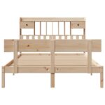 vidaXL Posteľ s knižnicou bez matraca 140x190 cm borovicový masív – Obrázok 4