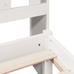 vidaXL Posteľ s knižnicou bez matraca biela 140x190cm borovicový masív – Obrázok 9