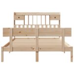 vidaXL Posteľ s knižnicou bez matraca 140x200 cm borovicový masív – Obrázok 4