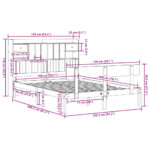vidaXL Posteľ s knižnicou bez matraca 150x200 cm borovicový masív – Obrázok 11