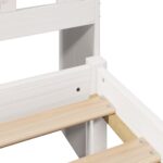 vidaXL Posteľ s knižnicou bez matraca biela 150x200cm borovicový masív – Obrázok 9