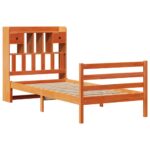 vidaXL Posteľ s knižnicou bez matraca vosková 75x190 cm borovica – Obrázok 3