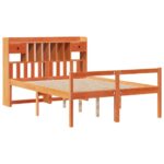 vidaXL Posteľ s knižnicou bez matraca vosková 160x200 cm borovica – Obrázok 3