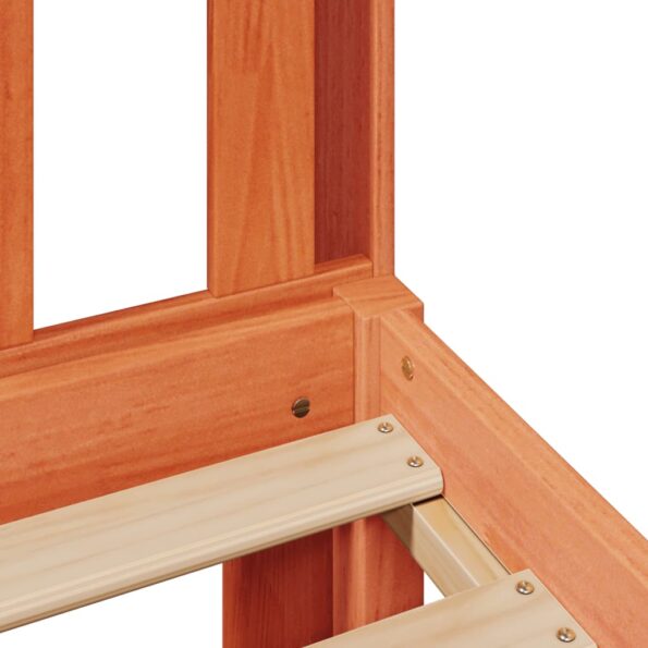 vidaXL Posteľ s knižnicou bez matraca vosková 160x200 cm borovica – Obrázok 9