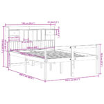 vidaXL Posteľ s knižnicou bez matraca vosková 160x200 cm borovica – Obrázok 11