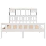 vidaXL Posteľ s knižnicou bez matraca biela 160x200cm borovicový masív – Obrázok 4