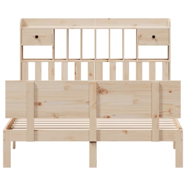 vidaXL Posteľ s knižnicou bez matraca 140x190 cm borovicový masív – Obrázok 4