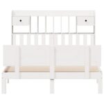 vidaXL Posteľ s knižnicou bez matraca biela 140x190cm borovicový masív – Obrázok 4