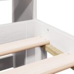 vidaXL Posteľ s knižnicou bez matraca biela 140x200cm borovicový masív – Obrázok 9