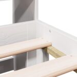 vidaXL Posteľ s knižnicou bez matraca biela 150x200cm borovicový masív – Obrázok 9