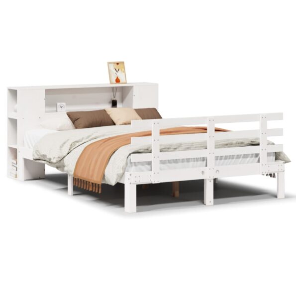 VXL8721158615008_a_en_hd_1.jpg vidaXL Posteľ s knižnicou bez matraca biela 150x200cm borovicový masív – Obrázok 2