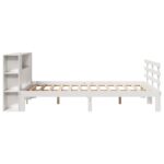 vidaXL Posteľ s knižnicou bez matraca biela 150x200cm borovicový masív – Obrázok 5