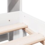 vidaXL Posteľ s knižnicou bez matraca biela 160x200cm borovicový masív – Obrázok 9