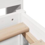 vidaXL Posteľ s knižnicou bez matraca biela 150x200cm borovicový masív – Obrázok 9