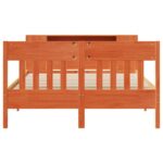 vidaXL Posteľ s knižnicou bez matraca vosková 140x200 cm borovica – Obrázok 4