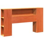 vidaXL Posteľ s knižnicou bez matraca vosková 140x200 cm borovica – Obrázok 7