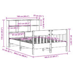 vidaXL Posteľ bez matraca voskovo hnedá 160x200 cm masívna borovica – Obrázok 12