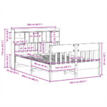 vidaXL Posteľ bez matraca biela 160x200 cm masívna borovica – Obrázok 11
