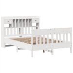 vidaXL Posteľ bez matraca biela 140x190 cm masívna borovica – Obrázok 3
