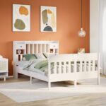 vidaXL Posteľ bez matraca biela 140x190 cm masívna borovica