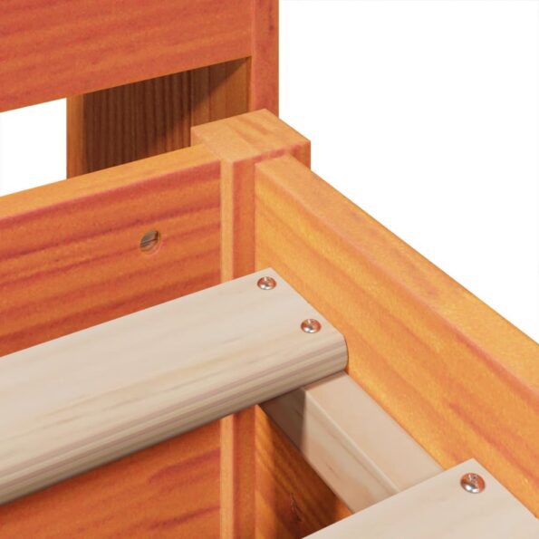 vidaXL Posteľ bez matraca voskovo hnedá 140x190 cm masívna borovica – Obrázok 9