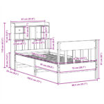vidaXL Posteľ bez matraca 75x190 cm masívna borovica – Obrázok 11