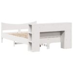 vidaXL Posteľ bez matraca biely 150x200 cm masívna borovica – Obrázok 8