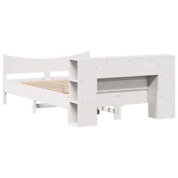 vidaXL Posteľ bez matraca biely 150x200 cm masívna borovica – Obrázok 8