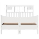 vidaXL Posteľ bez matraca biela 160x200 cm masívna borovica – Obrázok 4