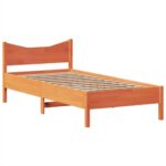 vidaXL Posteľ bez matraca voskovo hnedá 75x190 cm masívna borovica – Obrázok 5