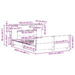 vidaXL Posteľ bez matraca biely 150x200 cm masívna borovica – Obrázok 12