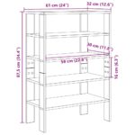 vidaXL Regál na topánky hnedý dub 61x32x87,5 cm spracované drevo – Obrázok 9