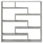 vidaXL Nástenná polica kocky s 7priehradkami betónová kompozitné drevo – Obrázok 4