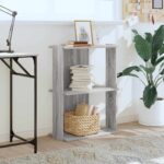 vidaXL Knižnica 3-poschodová sivá sonoma 60x30x80 cm kompozitné drevo – Obrázok 3