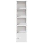 vidaXL Knižnica biela 31x24x127 cm kompozitné drevo – Obrázok 4