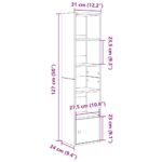 vidaXL Knižnica dymový dub 31x24x127 cm kompozitné drevo – Obrázok 10
