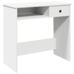 vidaXL Písací stôl, biely 80x40x75 cm, drevotrieska – Obrázok 2
