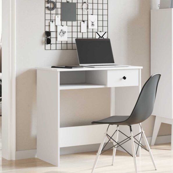 vidaXL Písací stôl, biely 80x40x75 cm, drevotrieska – Obrázok 3