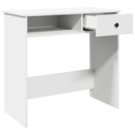 vidaXL Písací stôl, biely 80x40x75 cm, drevotrieska – Obrázok 4