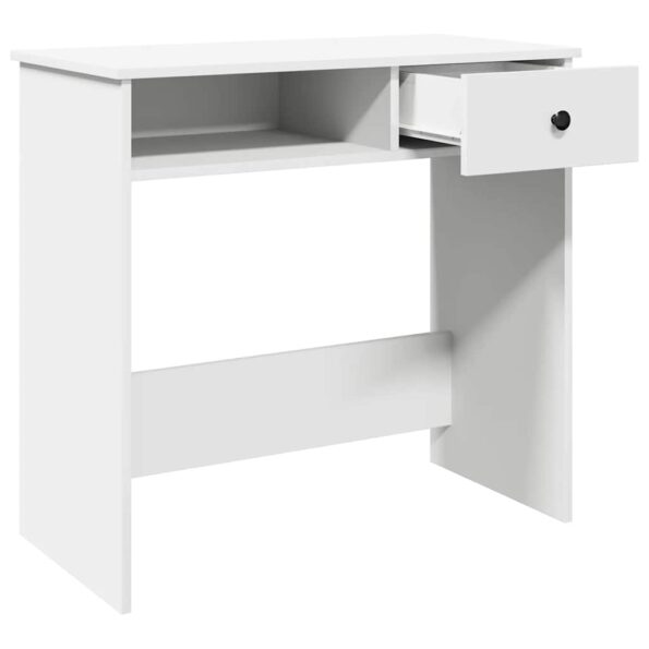 vidaXL Písací stôl, biely 80x40x75 cm, drevotrieska – Obrázok 4
