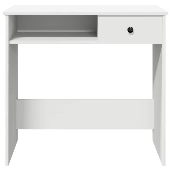 vidaXL Písací stôl, biely 80x40x75 cm, drevotrieska – Obrázok 5