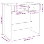 vidaXL Písací stôl, biely 80x40x75 cm, drevotrieska – Obrázok 11