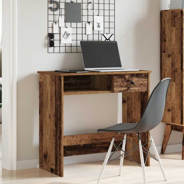 vidaXL Písací stôl staré drevo 80x40x75 cm kompozitné drevo – Obrázok 3