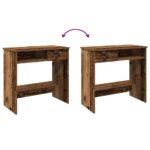 vidaXL Písací stôl staré drevo 80x40x75 cm kompozitné drevo – Obrázok 8