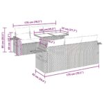 vidaXL 7-dielna záhradná súprava pohoviek s vankúšmi čierna polyratan – Obrázok 12