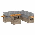 vidaXL 6-dielna záhradná súprava pohoviek s vankúšmi polyratan akácia – Obrázok 2