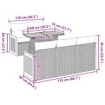vidaXL 6-dielna záhradná súprava pohoviek s vankúšmi polyratan akácia – Obrázok 12